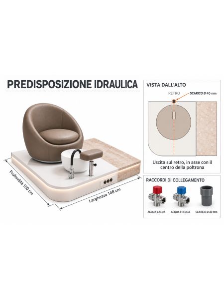Poltrona Podo Pedicure Manicure Tavolo Nails Aspiratore Unghie Lettino Massaggio Reception Banco Cassa Arredamento Centro Esteti