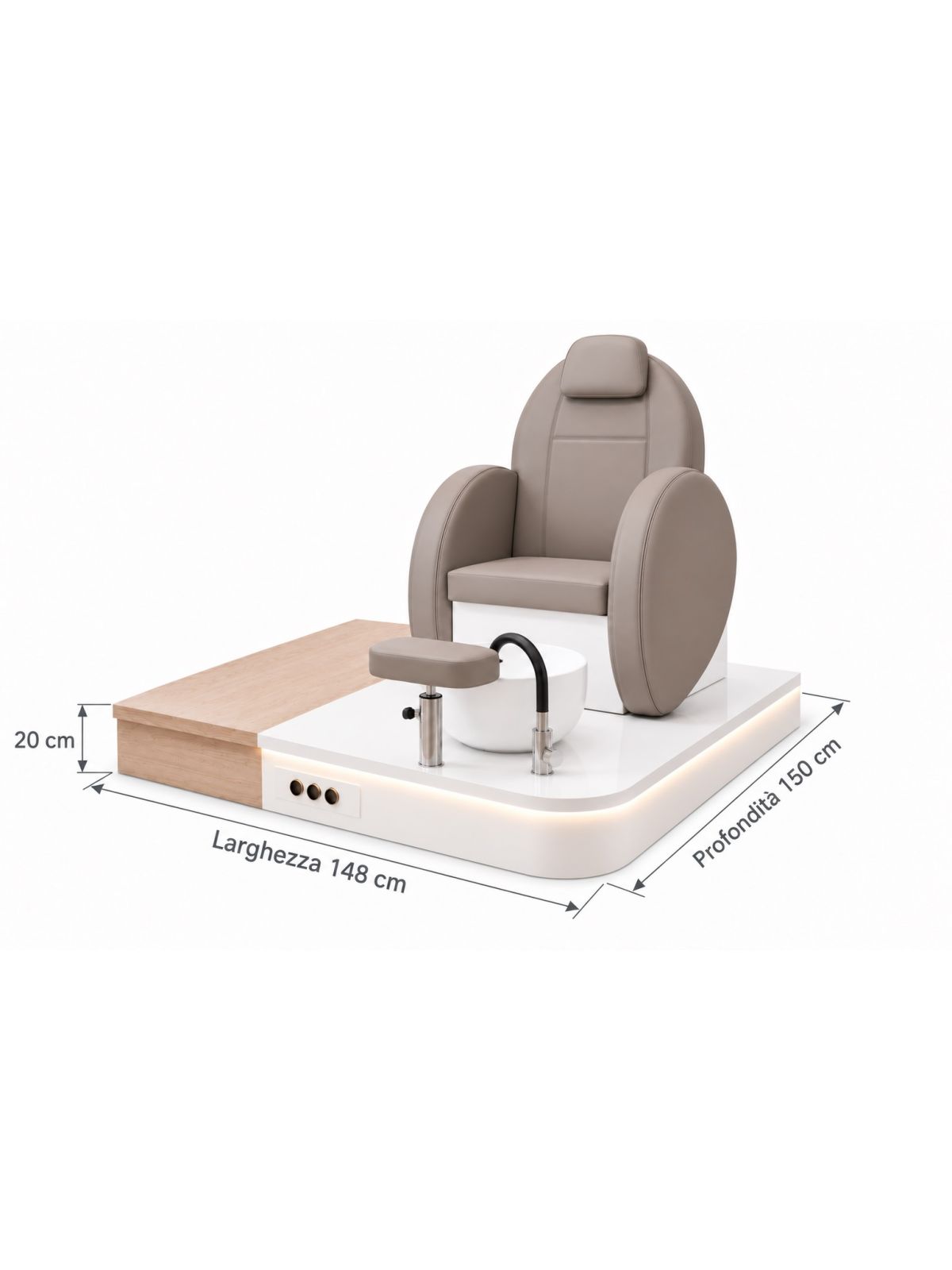 Poltrona Podo Pedicure Manicure Tavolo Nails Aspiratore Unghie Lettino Massaggio Reception Banco Cassa Arredamento Centro Esteti