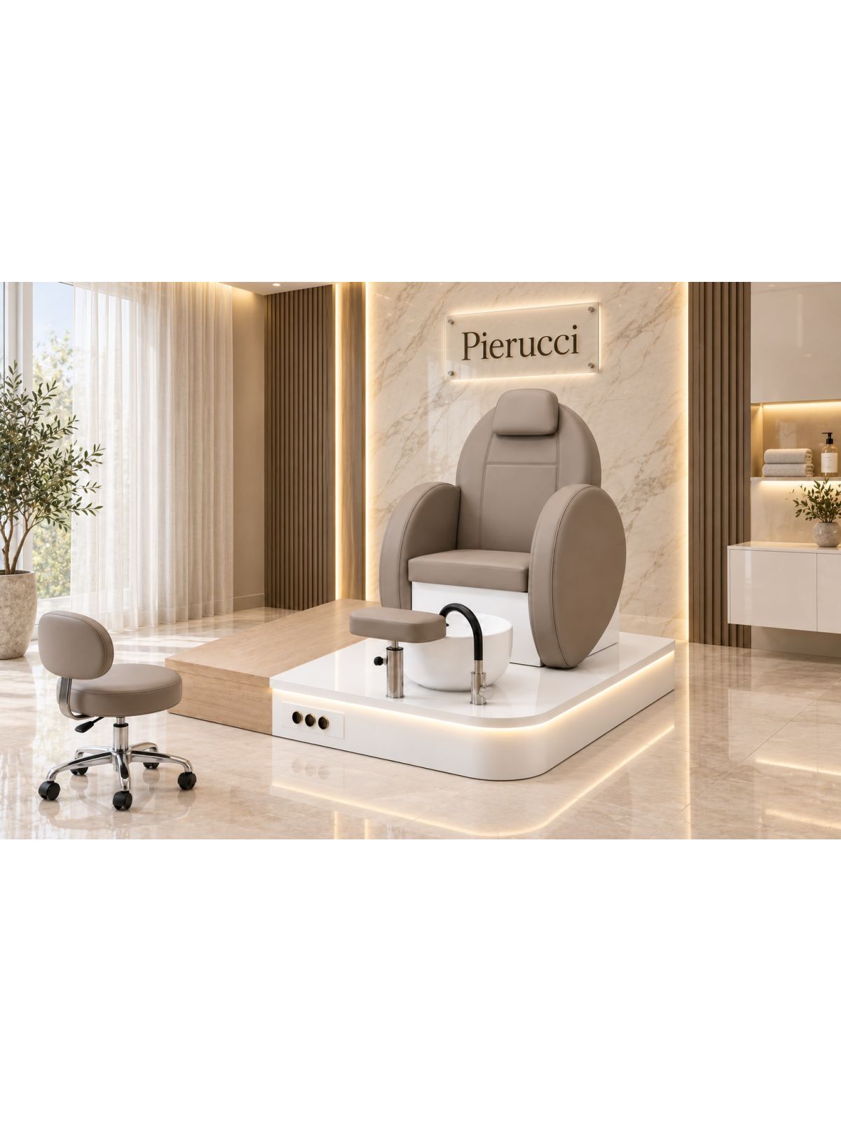 Poltrona Podo Pedicure Manicure Tavolo Nails Aspiratore Unghie Lettino Massaggio Reception Banco Cassa Arredamento Centro Esteti