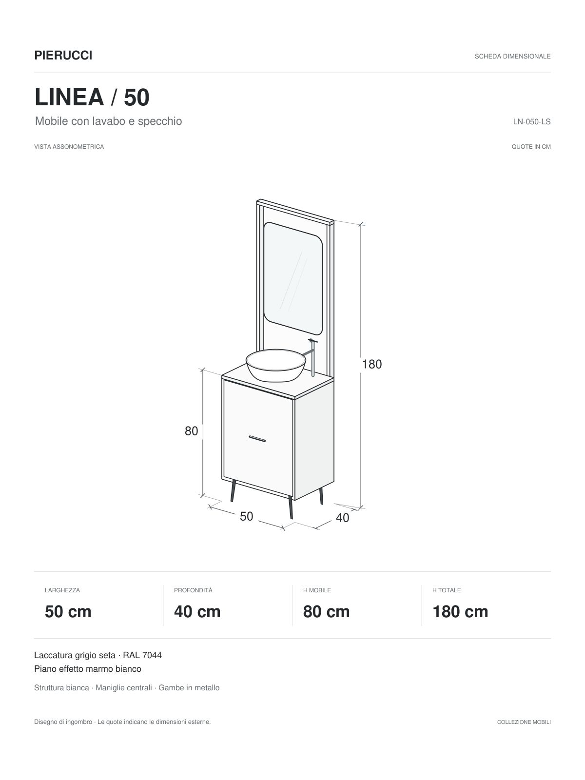 Mobile per Cabina Estetica o Retro Banco Cassa 50cm BB | Pierucci
