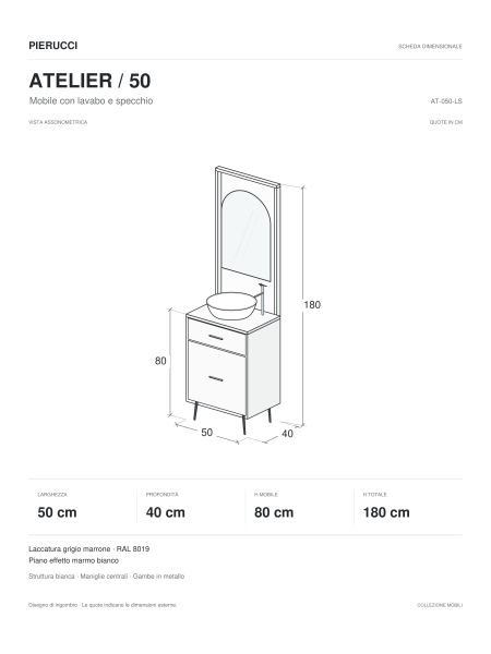 Mobile per Cabina Estetica o Retro Banco Cassa 50cm BB | Pierucci