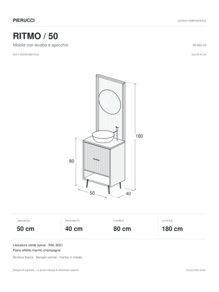 Mobile per Cabina Estetica o Retro Banco Cassa 50cm BB | Pierucci