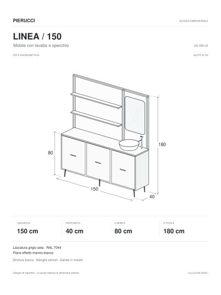 Mobile per Cabina Estetica o Retro Banco Cassa 50cm BB | Pierucci