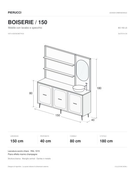 Mobile per Cabina Estetica o Retro Banco Cassa 50cm BB | Pierucci