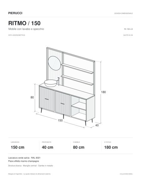 Mobile per Cabina Estetica o Retro Banco Cassa 50cm BB | Pierucci