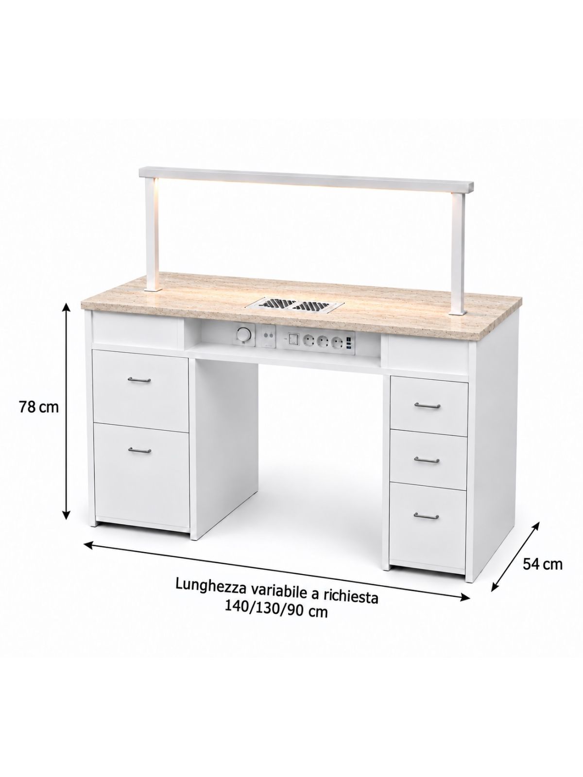 Tavolo Manicure Nails Worker Lux con Aspiratore | Pierucci
