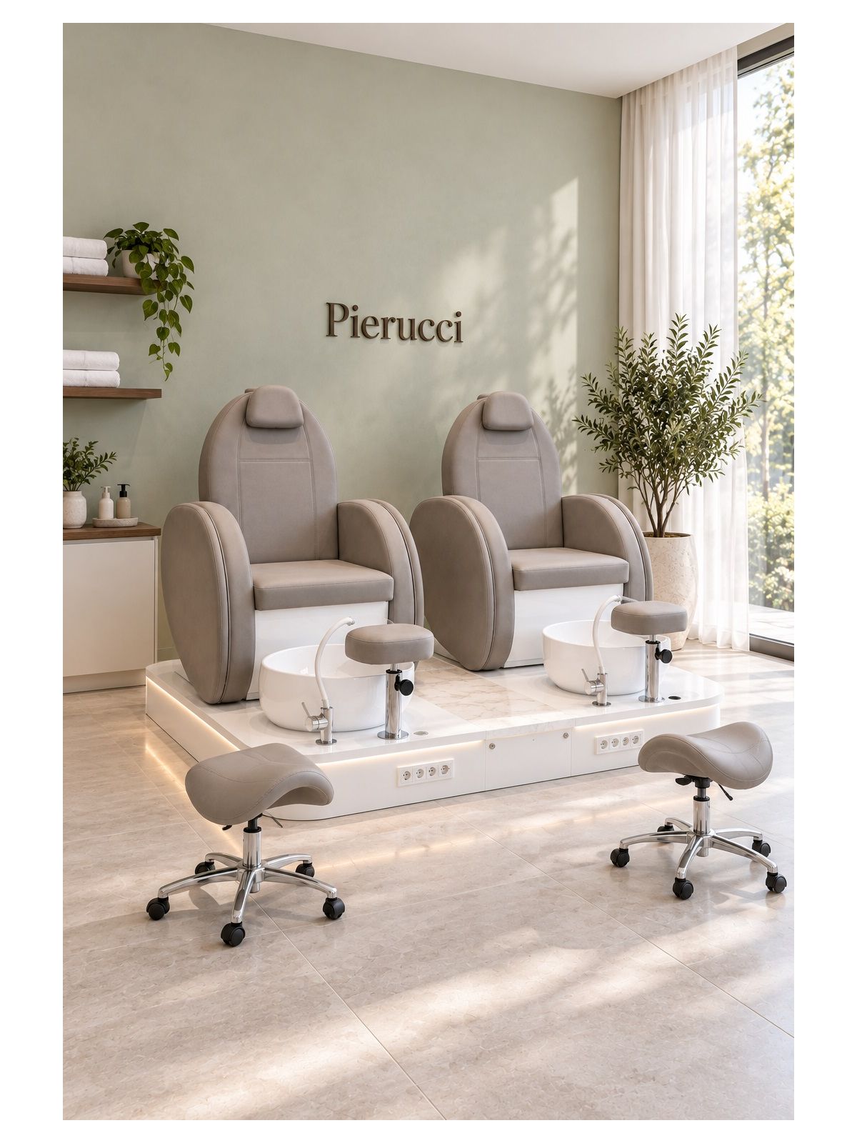Poltrona Podo Pedicure Manicure Tavolo Nails Aspiratore Unghie Lettino Massaggio Reception Banco Cassa Arredamento Centro Esteti
