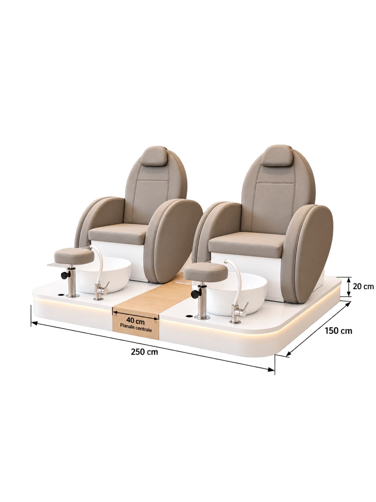 Poltrona Podo Pedicure Manicure Tavolo Nails Aspiratore Unghie Lettino Massaggio Reception Banco Cassa Arredamento Centro Esteti