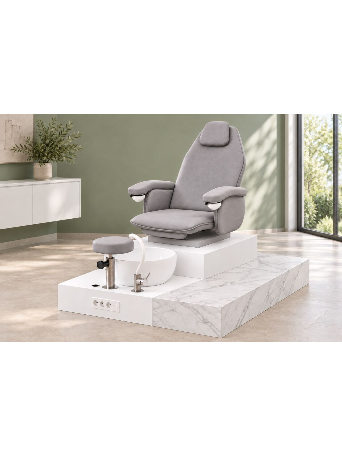 Poltrona Podo Pedicure Manicure Tavolo Nails Aspiratore Unghie Lettino Massaggio Reception Banco Cassa Arredamento Centro Esteti
