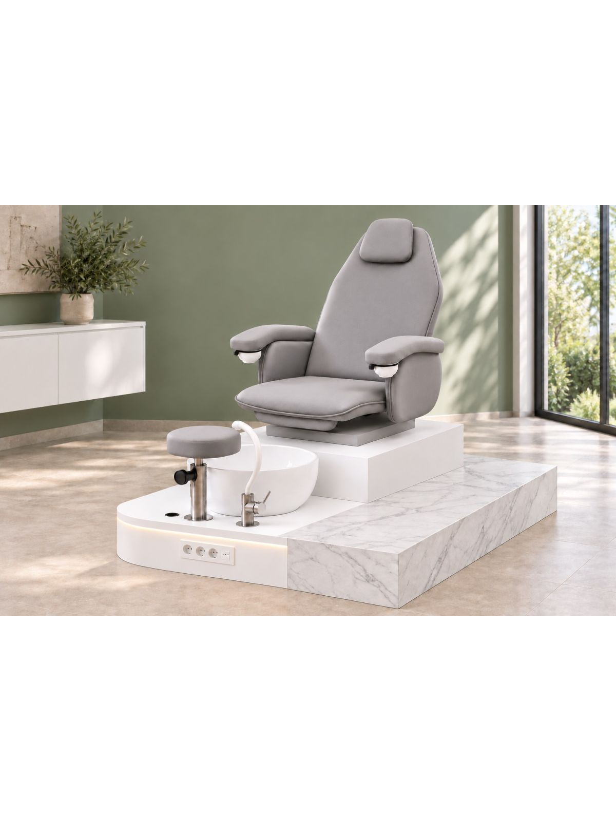 Poltrona Podo Pedicure Manicure Tavolo Nails Aspiratore Unghie Lettino Massaggio Reception Banco Cassa Arredamento Centro Esteti