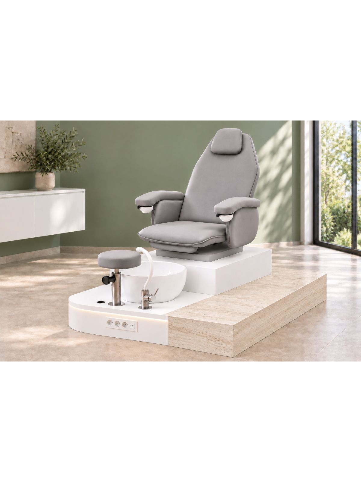 Poltrona Podo Pedicure Manicure Tavolo Nails Aspiratore Unghie Lettino Massaggio Reception Banco Cassa Arredamento Centro Esteti