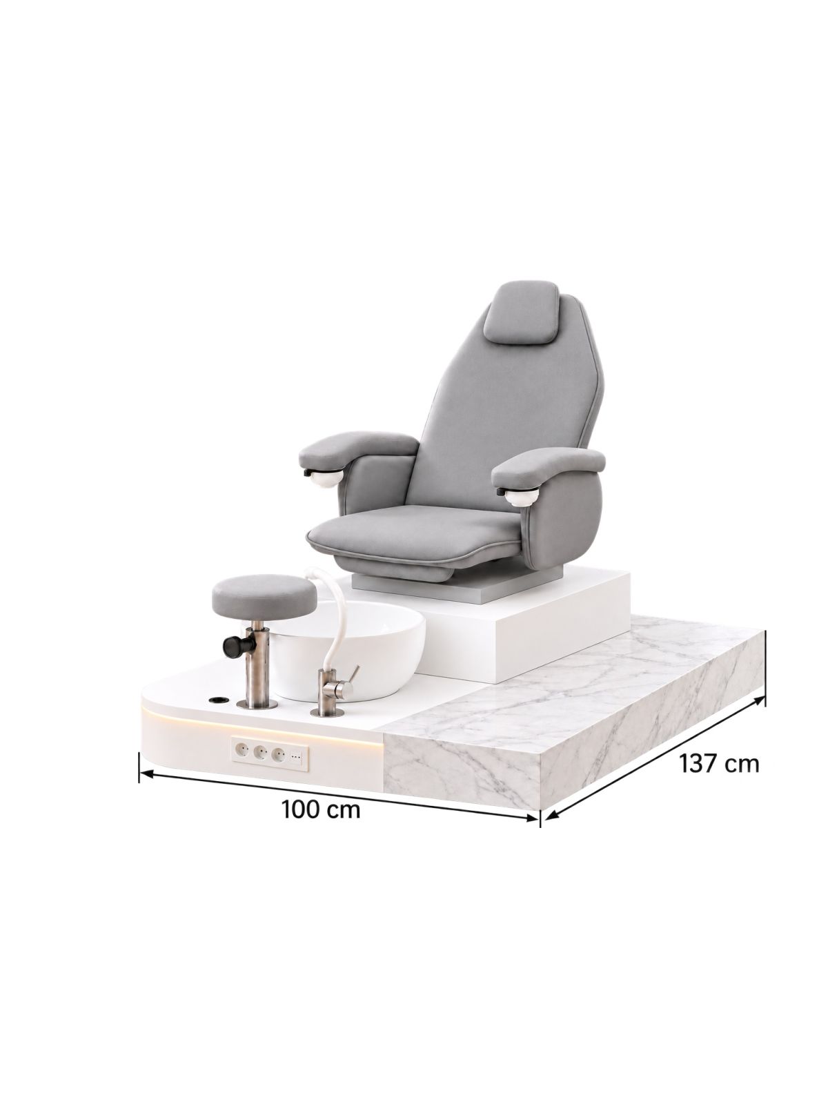 Poltrona Podo Pedicure Manicure Tavolo Nails Aspiratore Unghie Lettino Massaggio Reception Banco Cassa Arredamento Centro Esteti