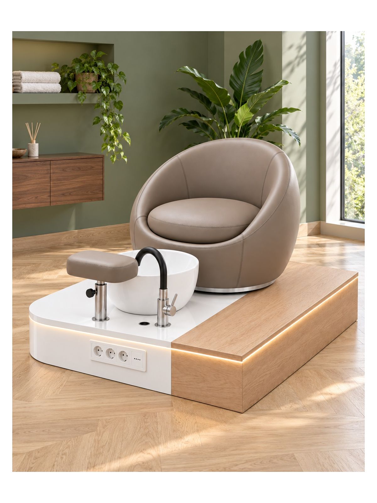 Poltrona Podo Pedicure Manicure Tavolo Nails Aspiratore Unghie Lettino Massaggio Reception Banco Cassa Arredamento Centro Esteti