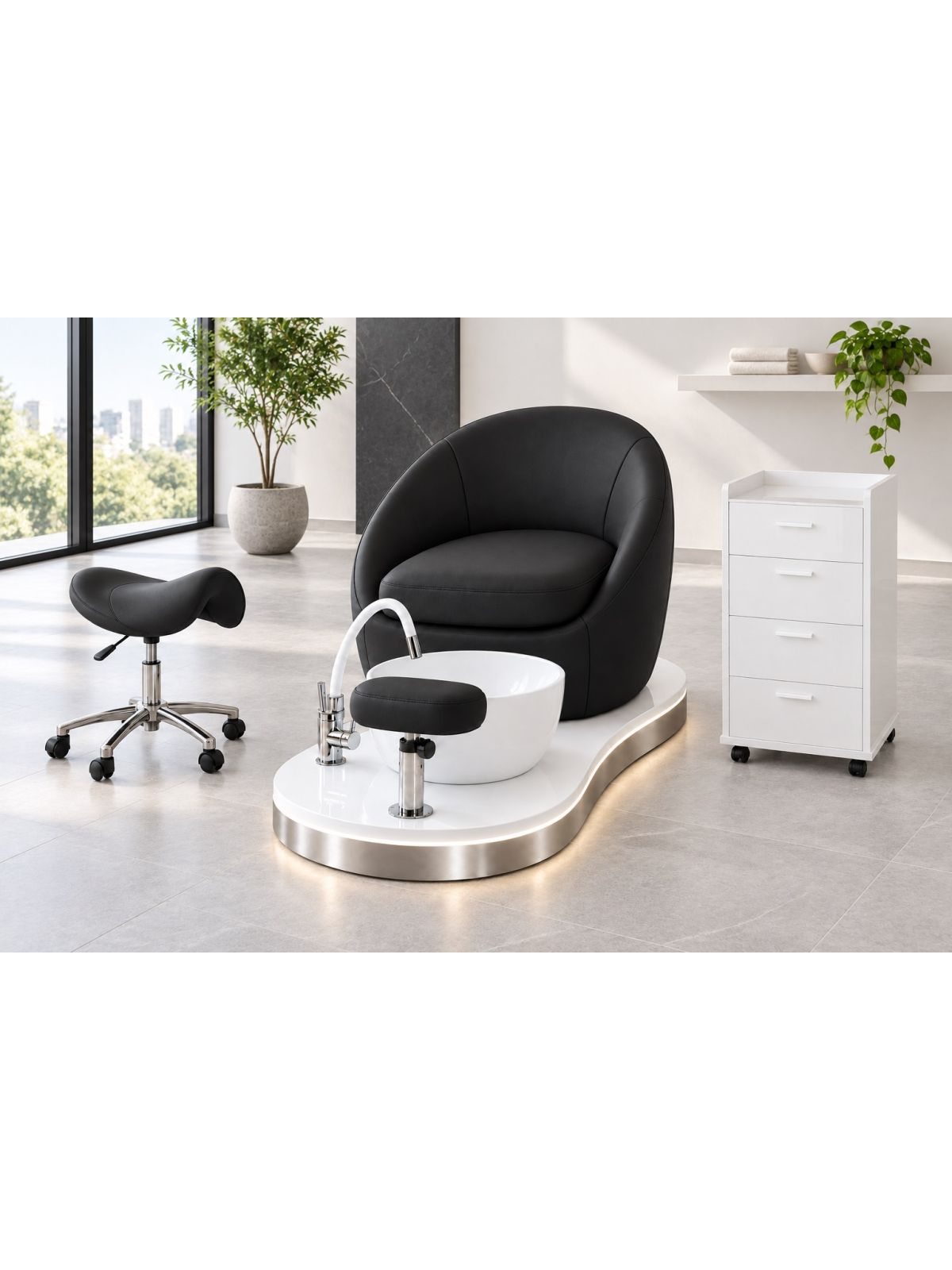 Poltrona Podo Pedicure Manicure Tavolo Nails Aspiratore Unghie Lettino Massaggio Reception Banco Cassa Arredamento Centro Esteti