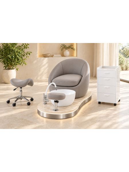 Poltrona Podo Pedicure Manicure Tavolo Nails Aspiratore Unghie Lettino Massaggio Reception Banco Cassa Arredamento Centro Esteti