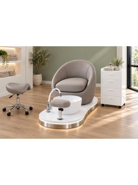 Poltrona Podo Pedicure Manicure Tavolo Nails Aspiratore Unghie Lettino Massaggio Reception Banco Cassa Arredamento Centro Esteti
