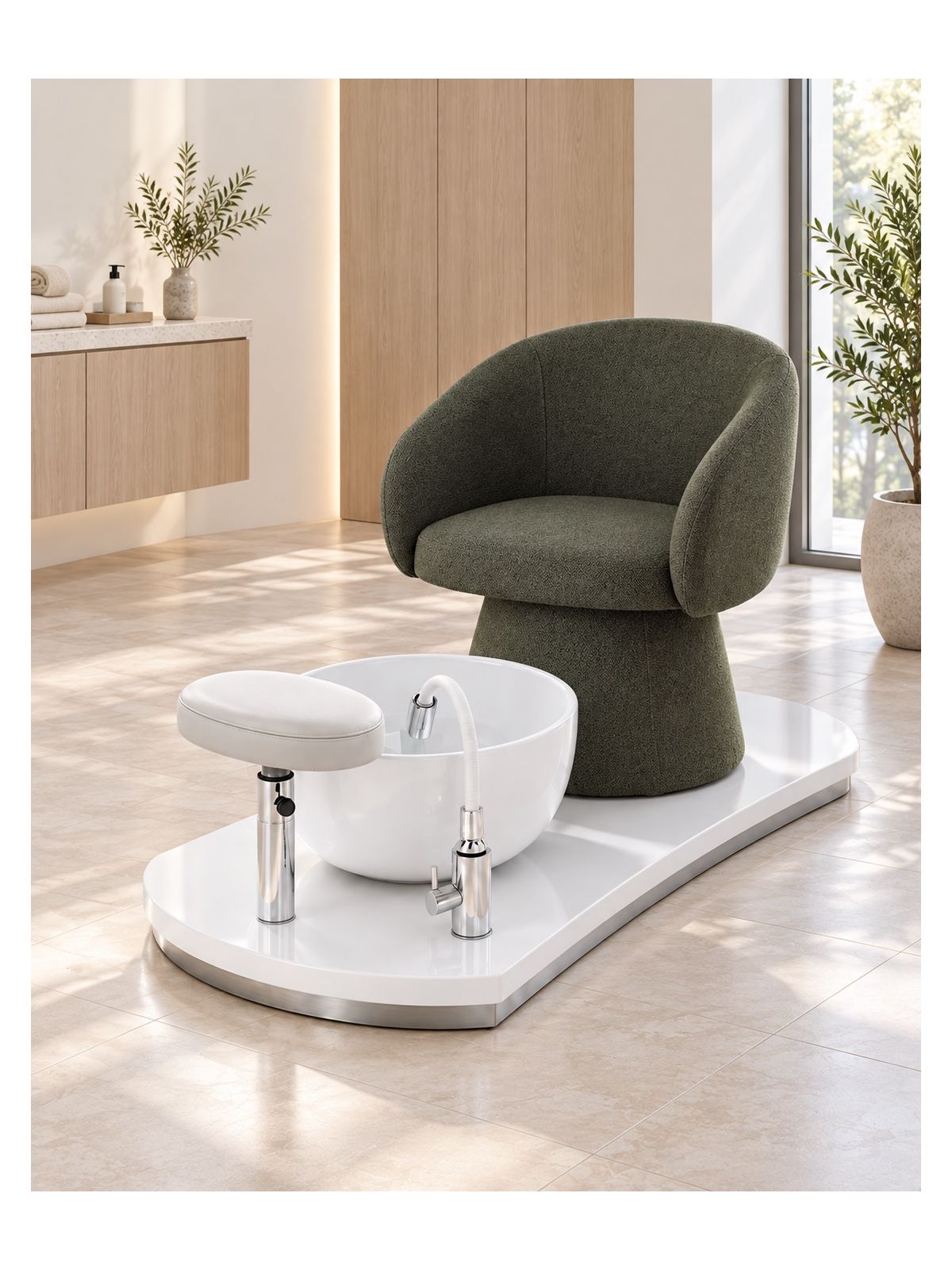 Poltrona Podo Pedicure Manicure Tavolo Nails Aspiratore Unghie Lettino Massaggio Reception Banco Cassa Arredamento Centro Esteti