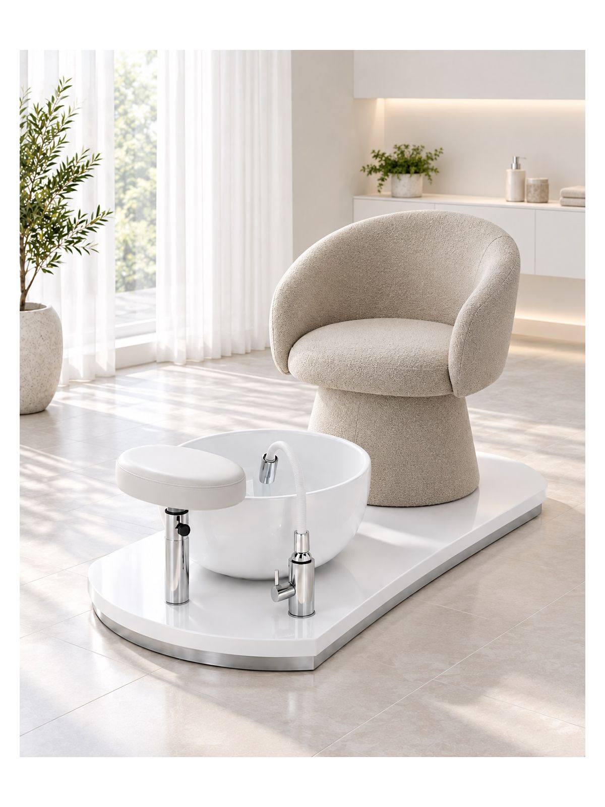 Poltrona Podo Pedicure Manicure Tavolo Nails Aspiratore Unghie Lettino Massaggio Reception Banco Cassa Arredamento Centro Esteti