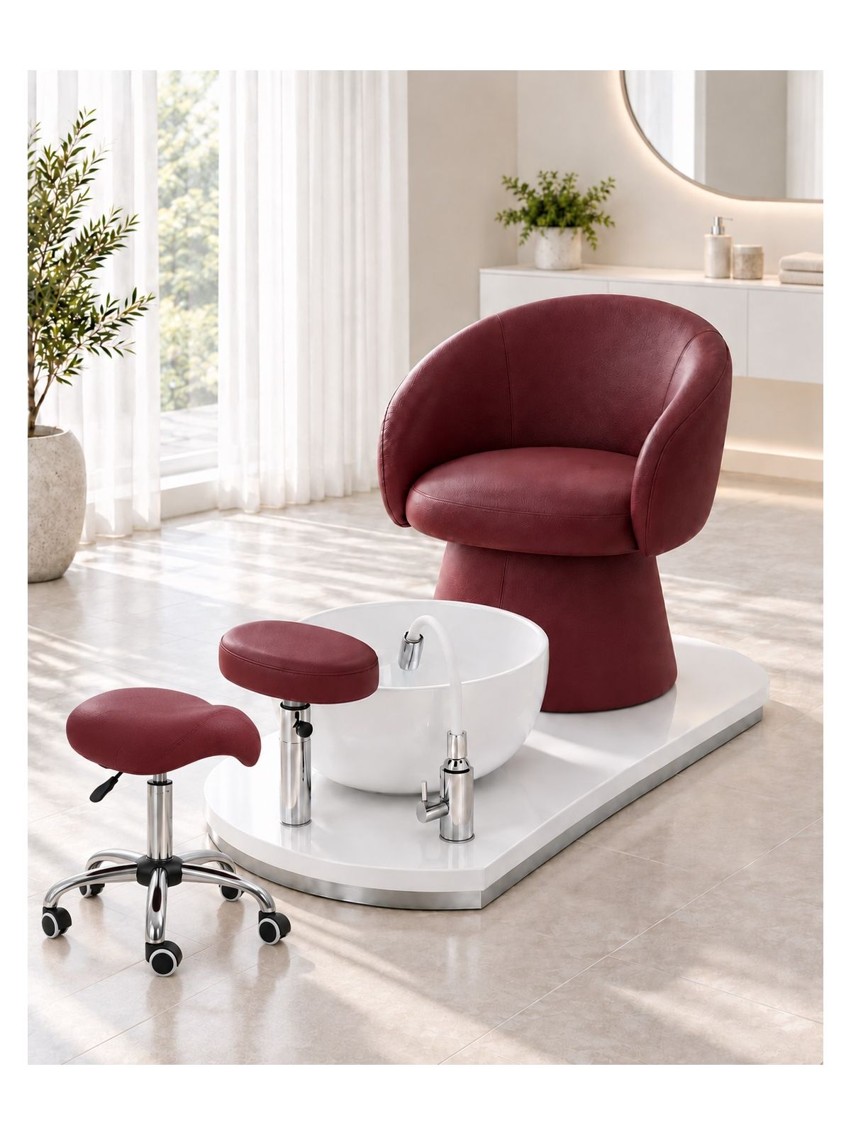 Poltrona Podo Pedicure Manicure Tavolo Nails Aspiratore Unghie Lettino Massaggio Reception Banco Cassa Arredamento Centro Esteti