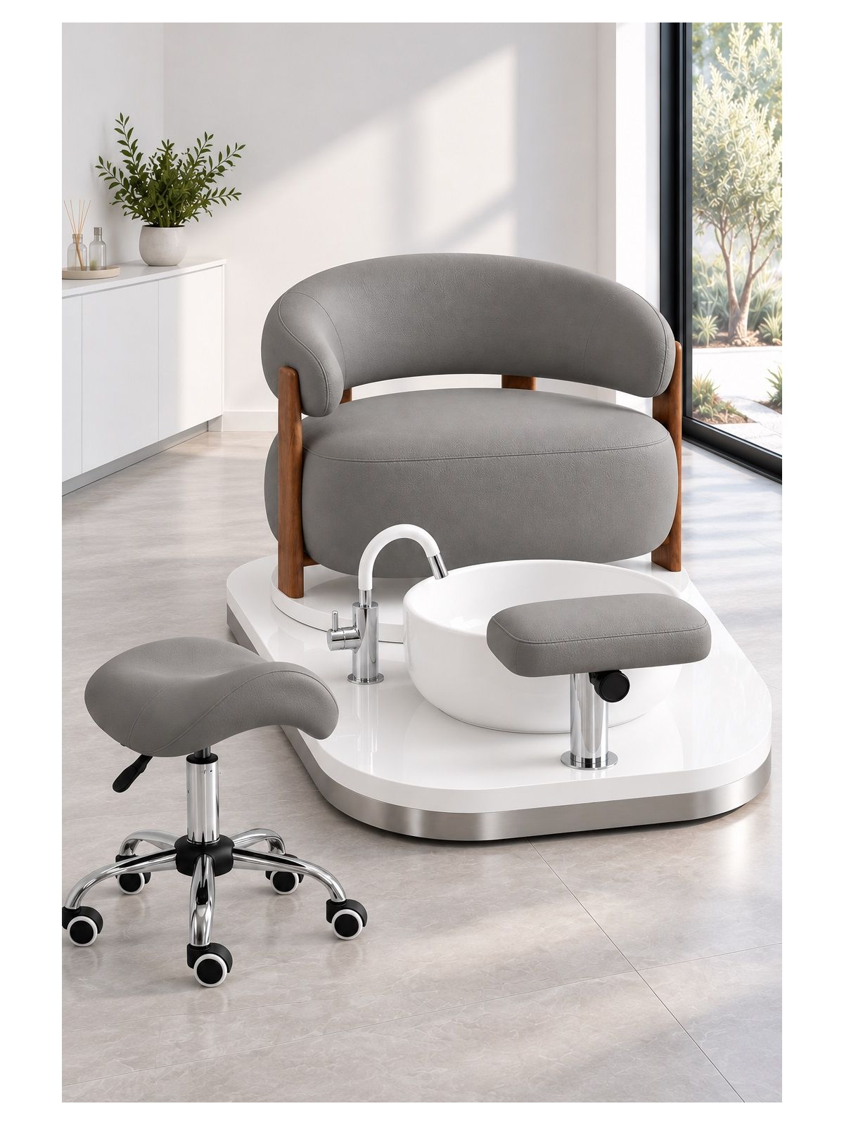 Poltrona Podo Pedicure Manicure Tavolo Nails Aspiratore Unghie Lettino Massaggio Reception Banco Cassa Arredamento Centro Esteti