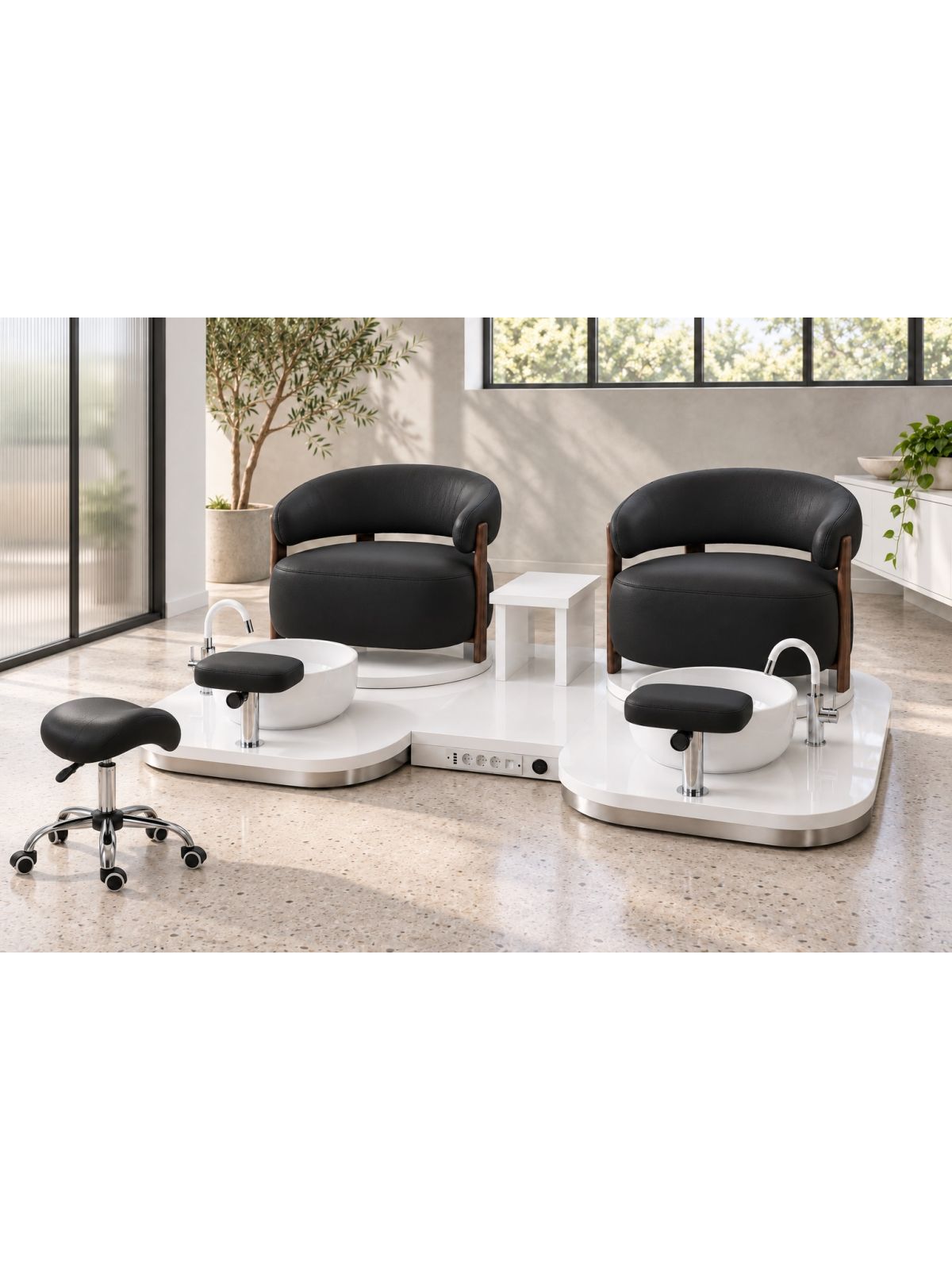 Poltrona Podo Pedicure Manicure Tavolo Nails Aspiratore Unghie Lettino Massaggio Reception Banco Cassa Arredamento Centro Esteti
