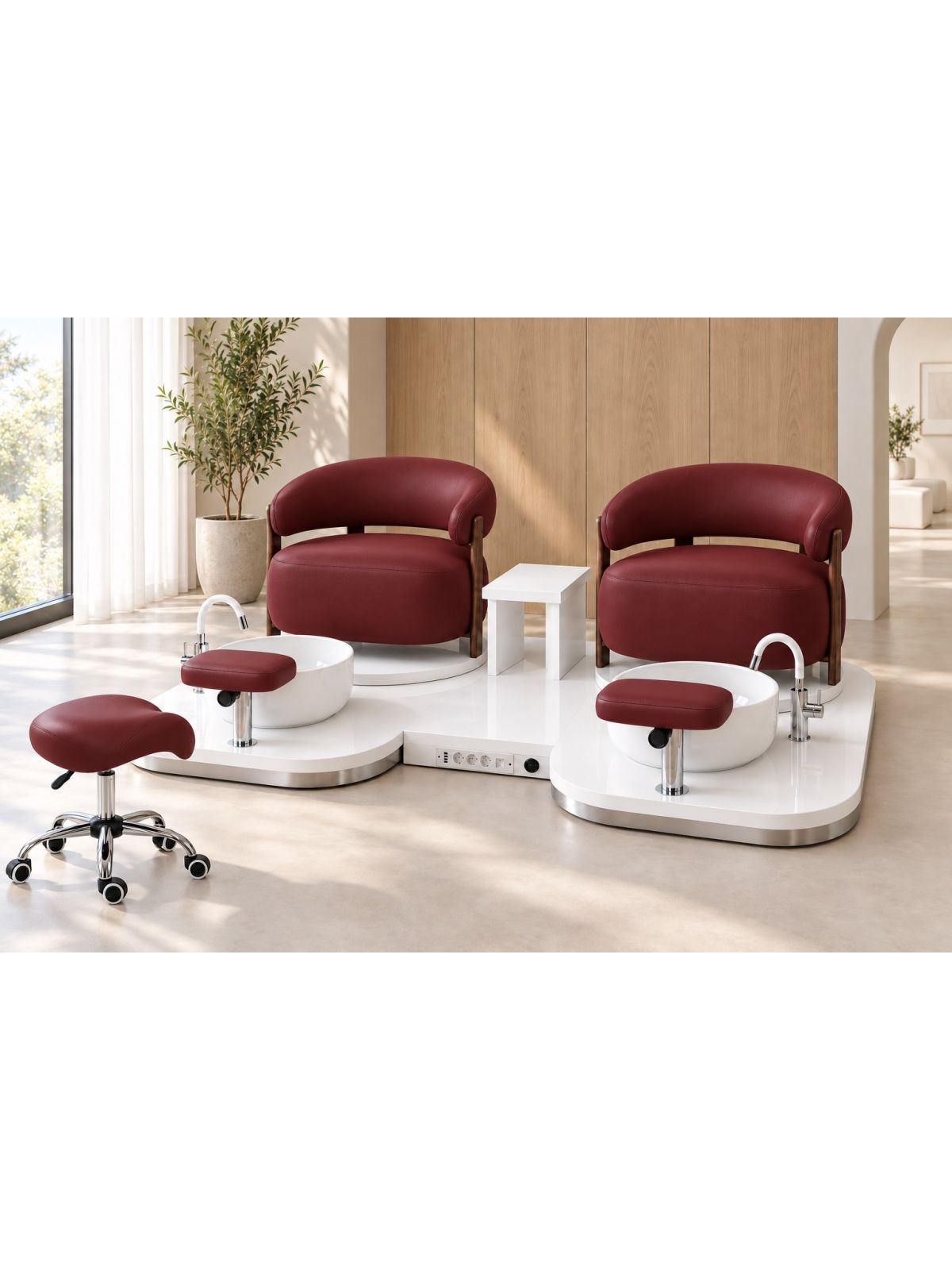 Poltrona Podo Pedicure Manicure Tavolo Nails Aspiratore Unghie Lettino Massaggio Reception Banco Cassa Arredamento Centro Esteti