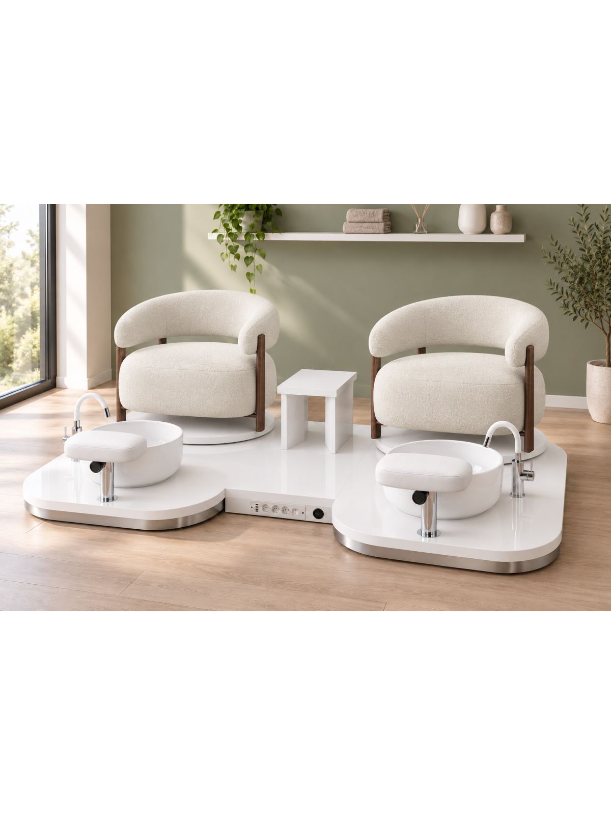 Poltrona Podo Pedicure Manicure Tavolo Nails Aspiratore Unghie Lettino Massaggio Reception Banco Cassa Arredamento Centro Esteti