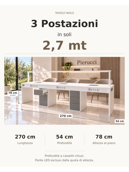 Tavolo Nails Lux con Aspiratore | Pierucci