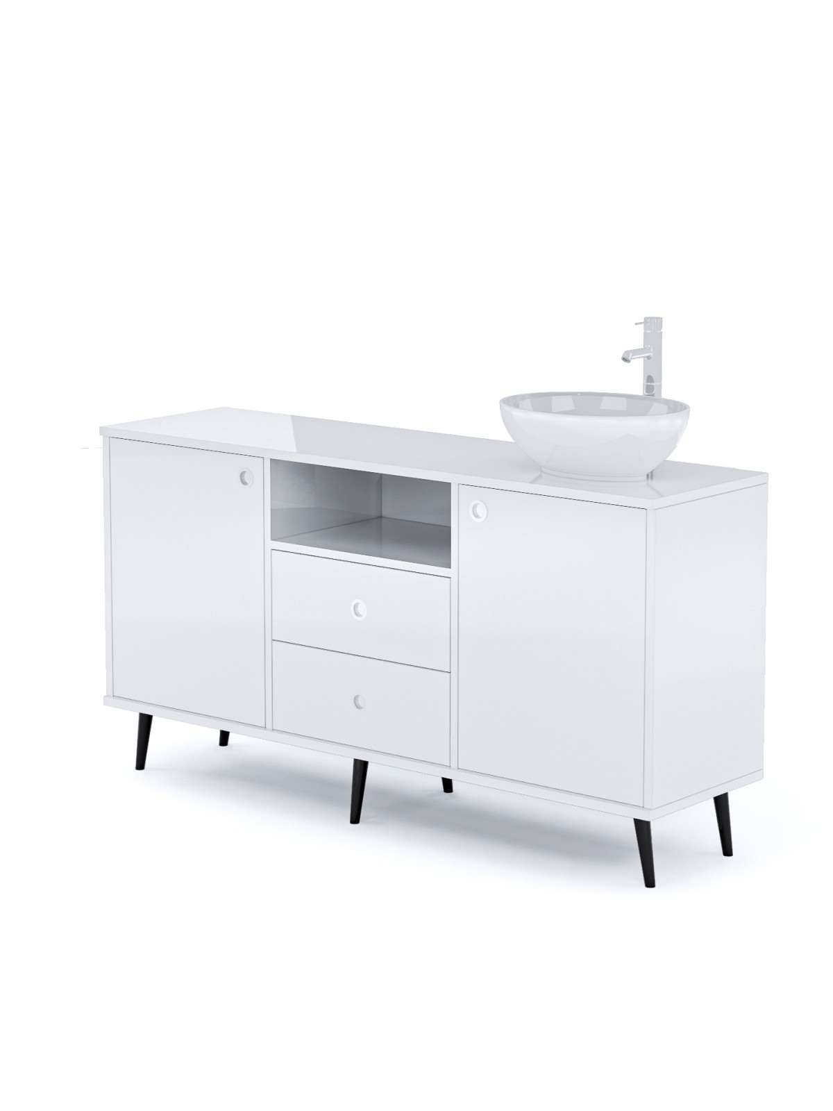 Mobile per Cabina Estetica 150cm con Lavabo e Miscelatore BS