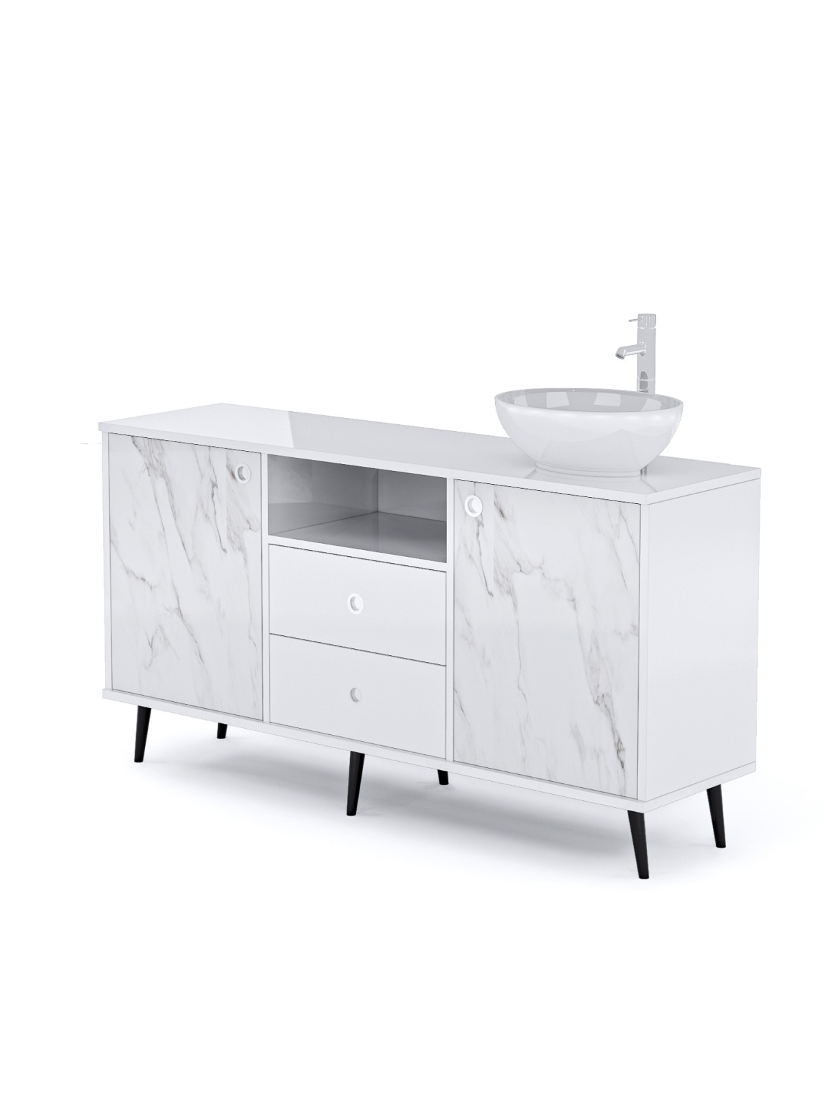 Mobile per Cabina Estetica 150cm con Lavabo e Miscelatore BS