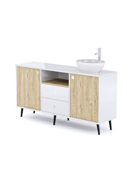 Mobile per Cabina Estetica 150cm con Lavabo e Miscelatore BS