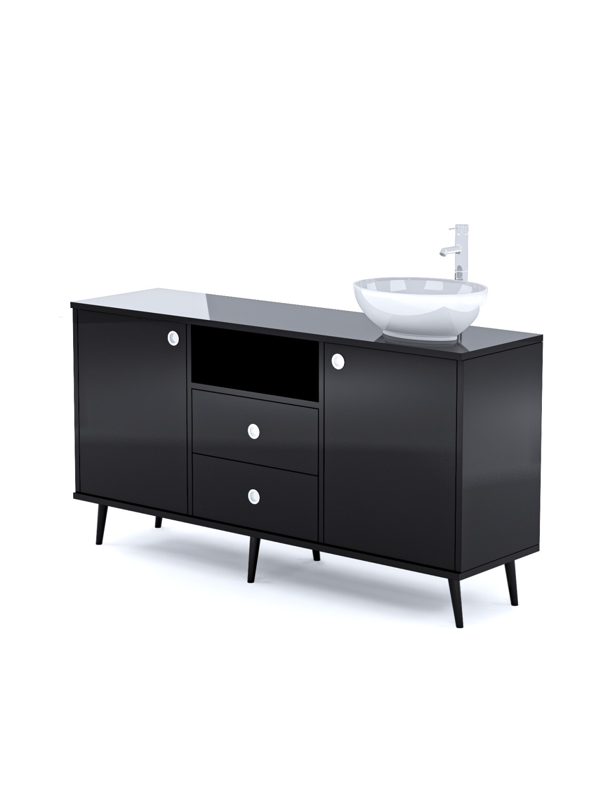 Mobile per Cabina Estetica 150cm con Lavabo e Miscelatore BS