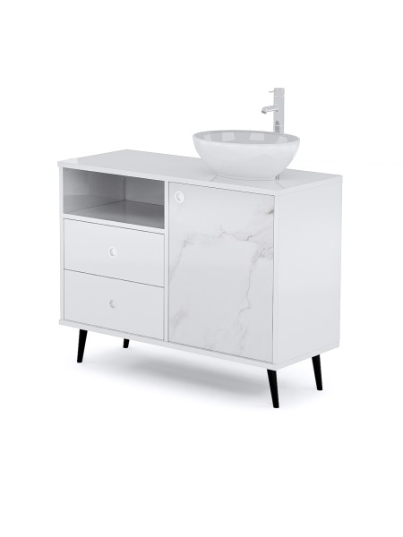 Mobile per Cabina Estetica 100cm con Lavabo e Miscelatore BS