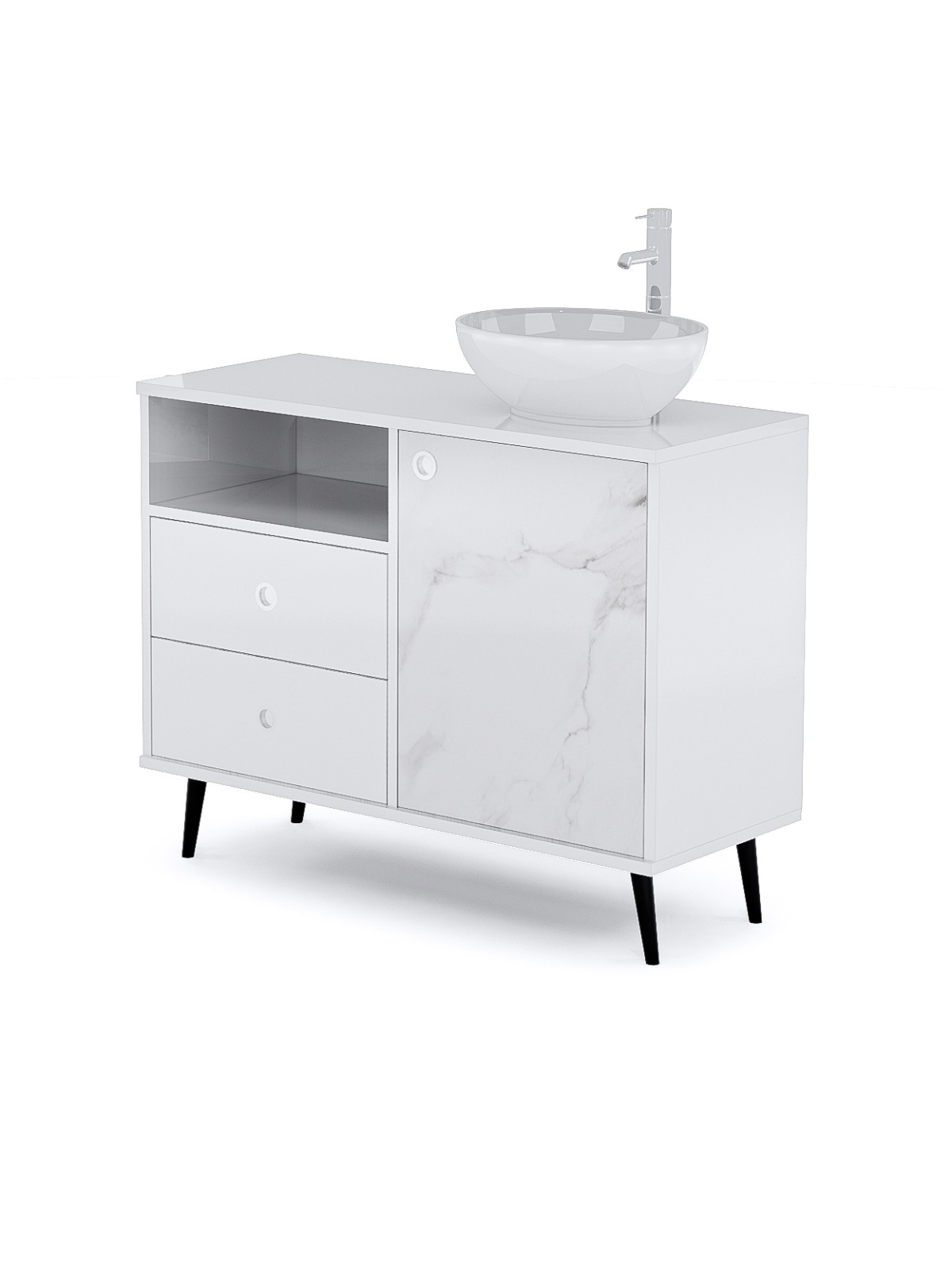 Mobile per Cabina Estetica 100cm con Lavabo e Miscelatore BS