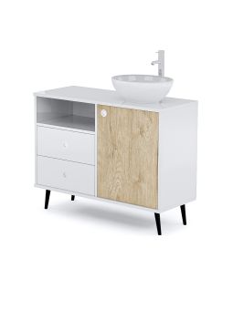 Mobile per Cabina Estetica 100cm con Lavabo e Miscelatore BS