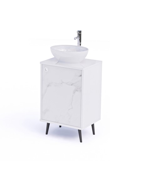 Mobile per Cabina Estetica 50cm con Lavabo e Miscelatore BS