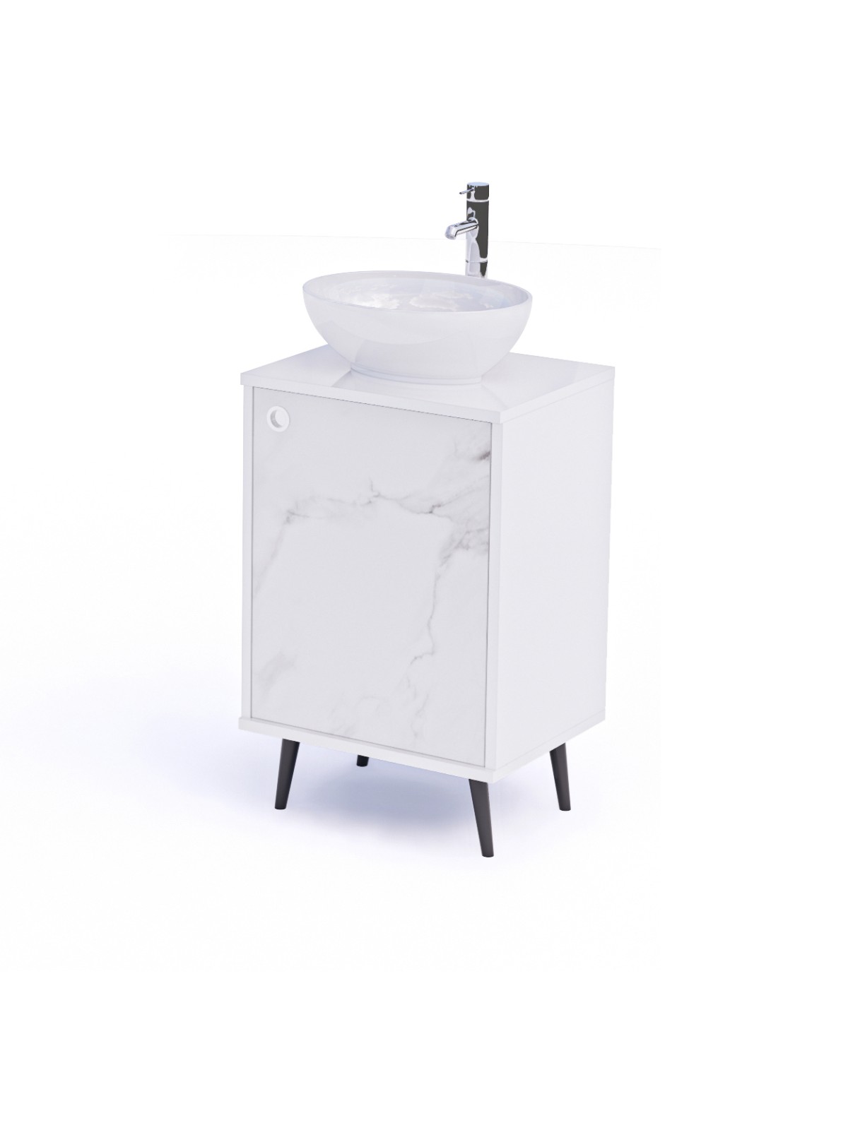 Mobile per Cabina Estetica 50cm con Lavabo e Miscelatore BS
