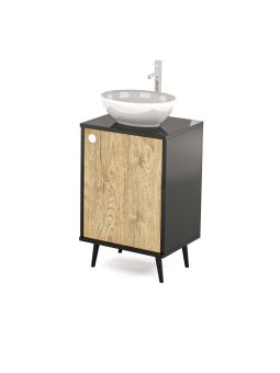 Mobile per Cabina Estetica 50cm con Lavabo e Miscelatore NS