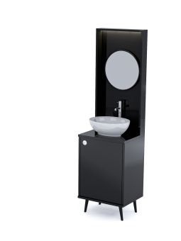 Mobile per Cabina Estetica 50cm con Lavabo e Pannello con Specchio NNN