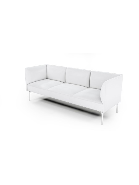 Divanetto Sala d'Attesa in Ecopelle Bianco 3 Posti