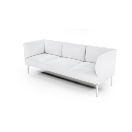Divanetto Sala d'Attesa in Ecopelle Bianco 3 Posti
