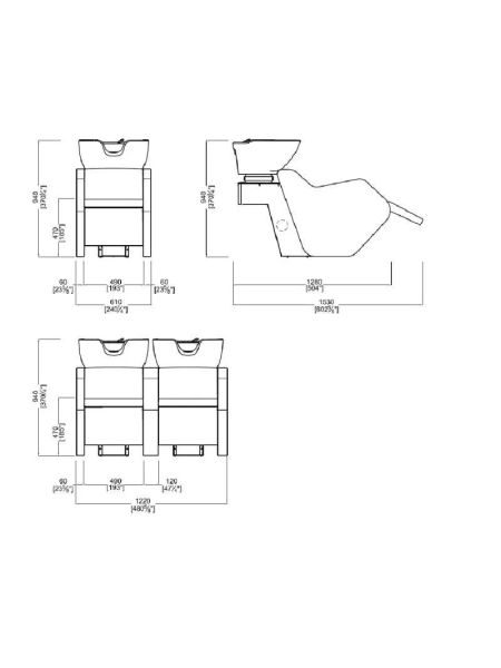 Poltrona Lavaggio Modulabile - Postazione Doppia