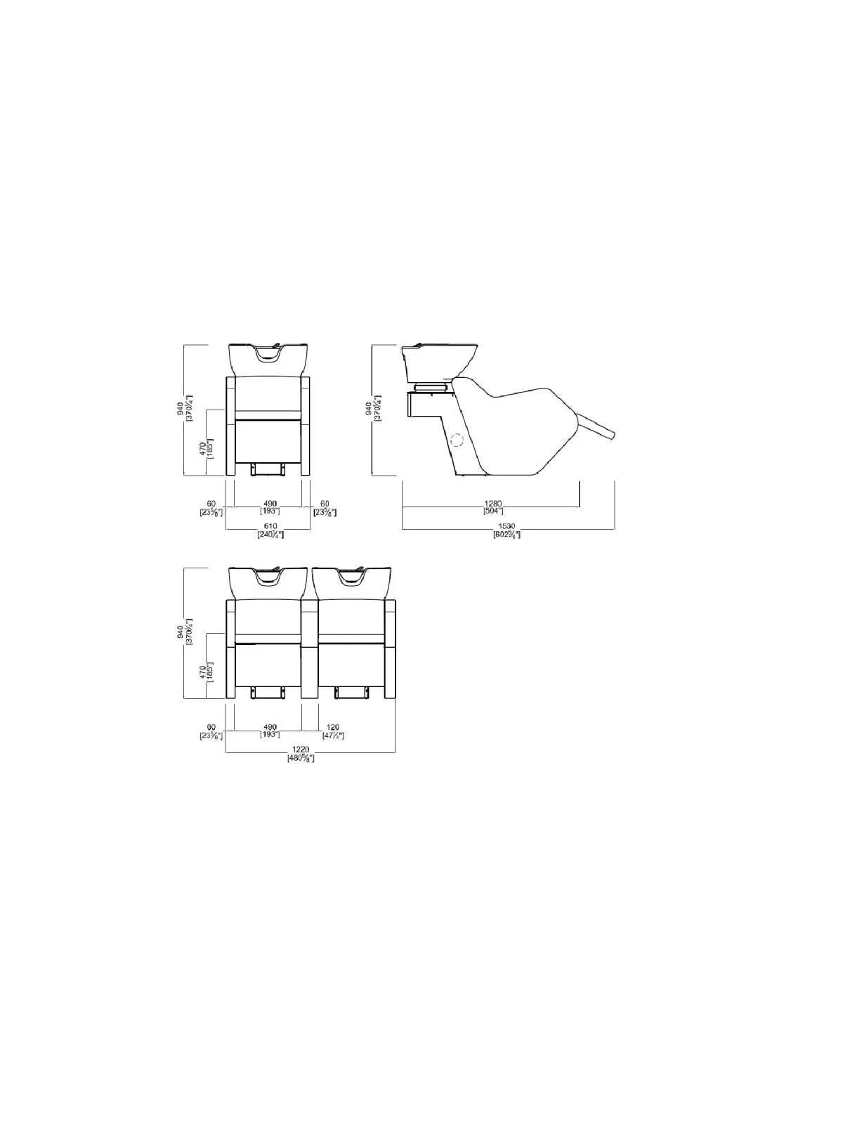 Poltrona Lavaggio Modulabile - Postazione Doppia